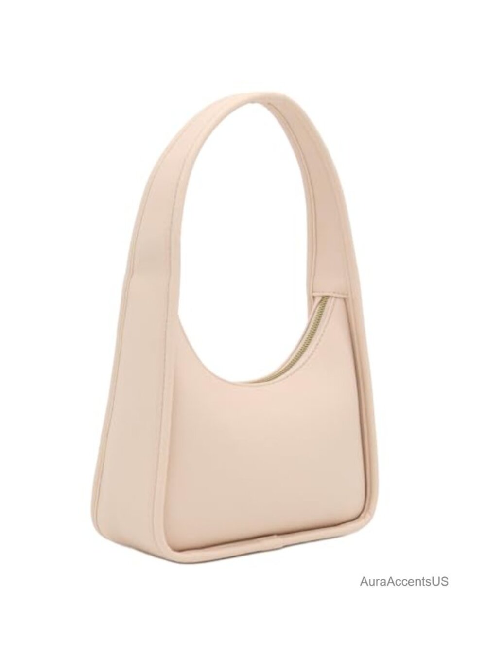 Faux Leather Hobo Shoulder Bag with Zipper, Top Handle Underarm Purse